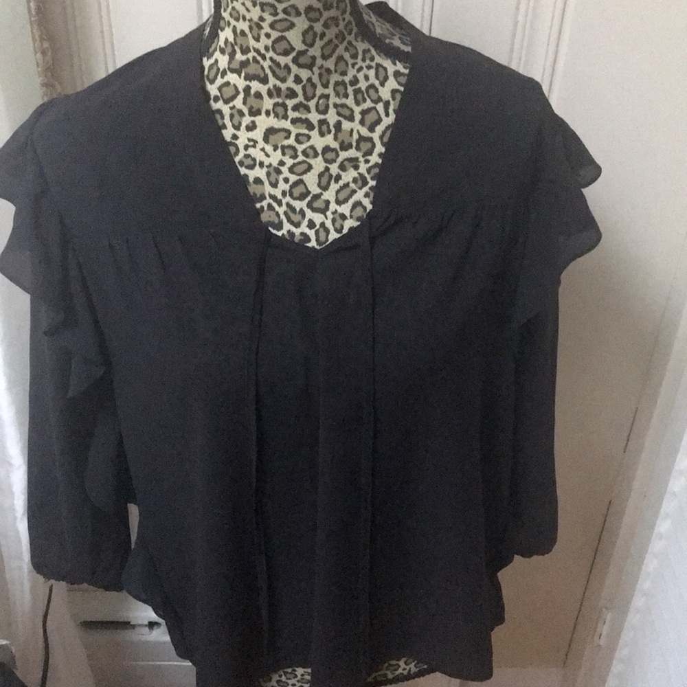 Sheer black blouse